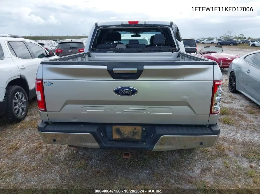 2019 Ford F-150 Xlt VIN: 1FTEW1E11KFD17006 Lot: 40647156