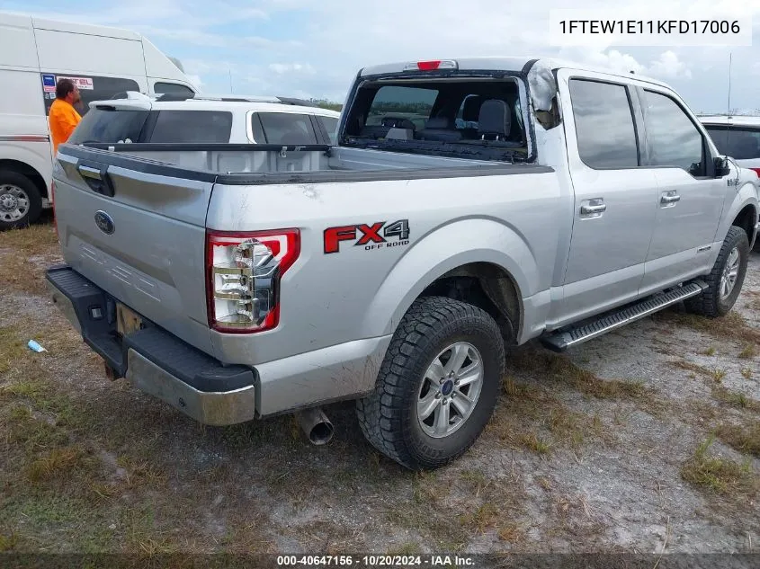 2019 Ford F-150 Xlt VIN: 1FTEW1E11KFD17006 Lot: 40647156