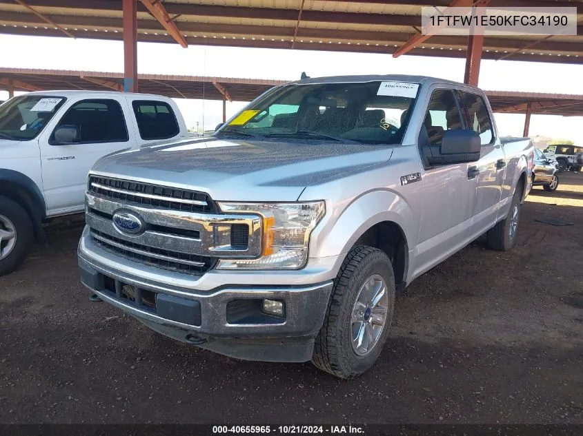 2019 Ford F-150 Supercrew VIN: 1FTFW1E50KFC34190 Lot: 40655965