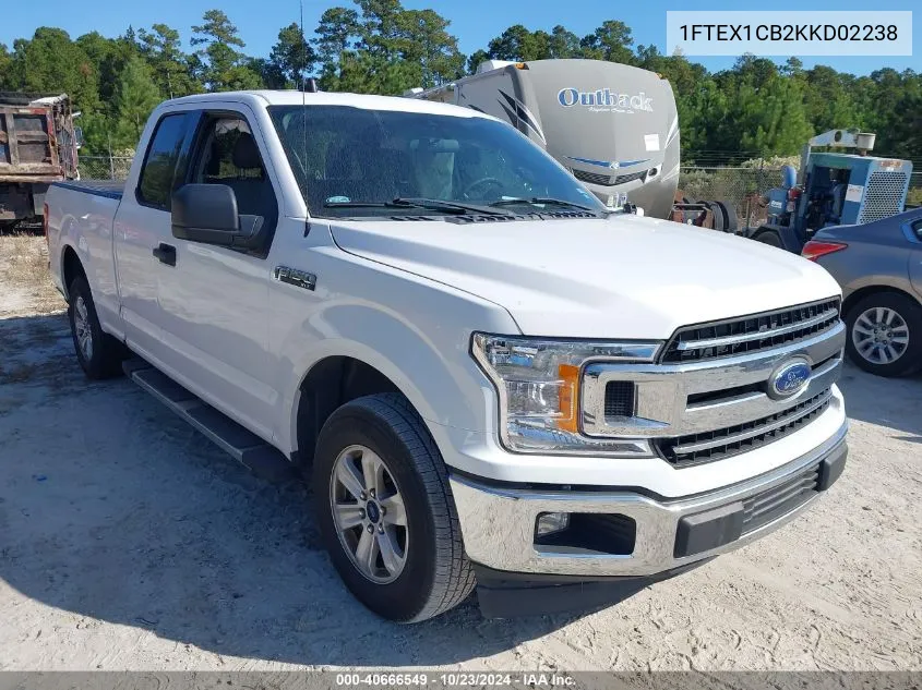 2019 Ford F-150 Xlt VIN: 1FTEX1CB2KKD02238 Lot: 40666549