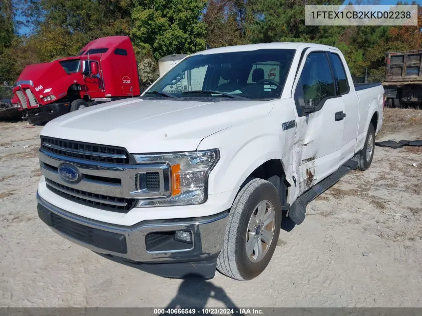 2019 Ford F-150 Xlt VIN: 1FTEX1CB2KKD02238 Lot: 40666549