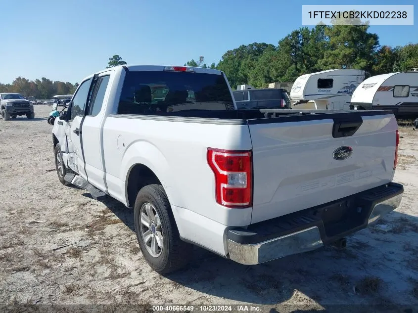 2019 Ford F-150 Xlt VIN: 1FTEX1CB2KKD02238 Lot: 40666549