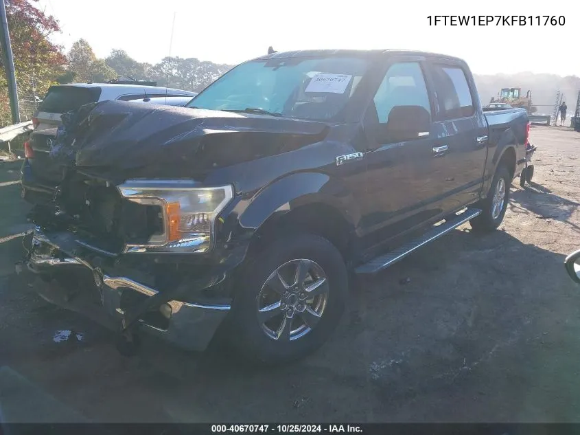 2019 Ford F-150 Xlt VIN: 1FTEW1EP7KFB11760 Lot: 40670747