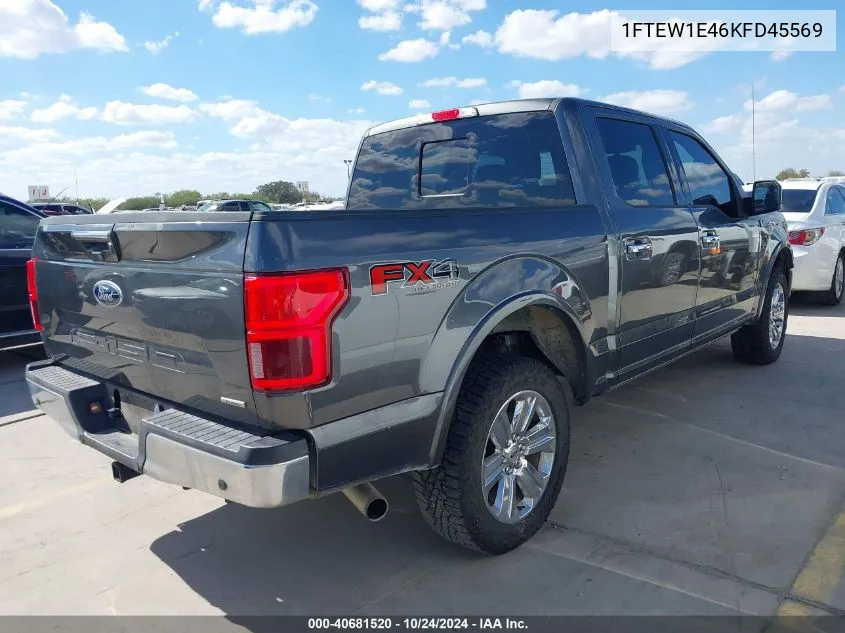 2019 Ford F-150 Lariat VIN: 1FTEW1E46KFD45569 Lot: 40681520