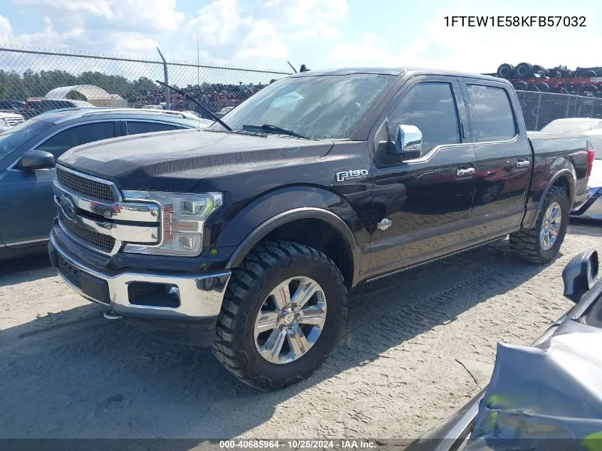 2019 Ford F-150 King Ranch VIN: 1FTEW1E58KFB57032 Lot: 40685964