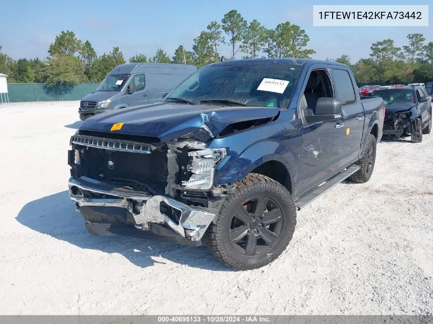 2019 Ford F-150 Xlt VIN: 1FTEW1E42KFA73442 Lot: 40695133