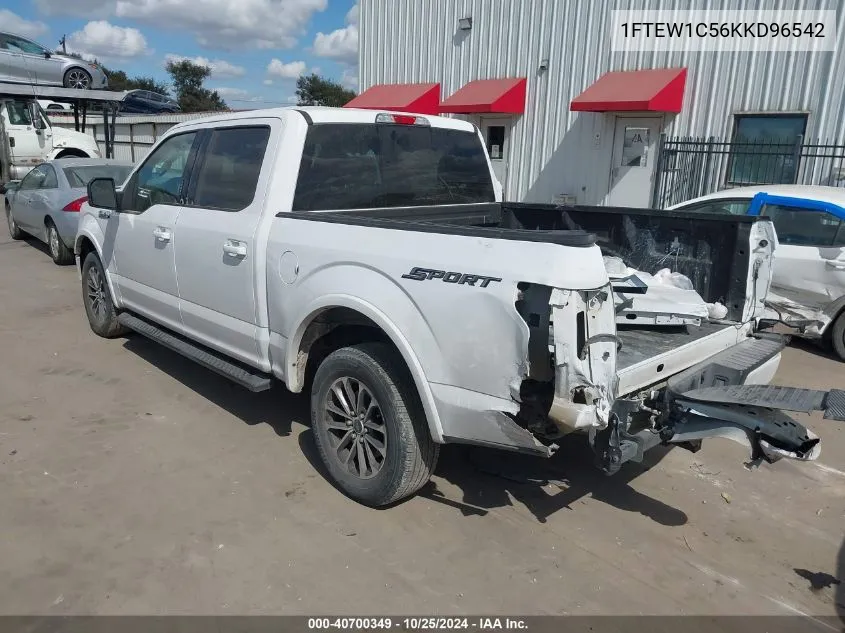 2019 Ford F-150 Xlt VIN: 1FTEW1C56KKD96542 Lot: 40700349