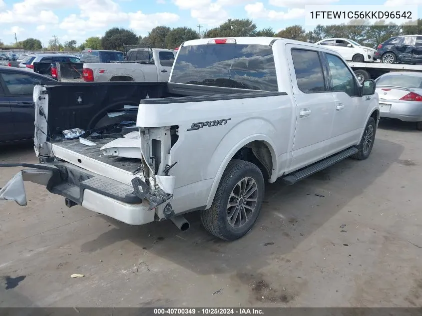 2019 Ford F-150 Xlt VIN: 1FTEW1C56KKD96542 Lot: 40700349