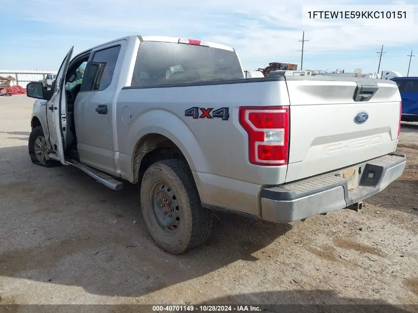 2019 Ford F-150 Xl VIN: 1FTEW1E59KKC10151 Lot: 40701149