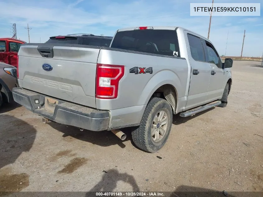 2019 Ford F-150 Xl VIN: 1FTEW1E59KKC10151 Lot: 40701149