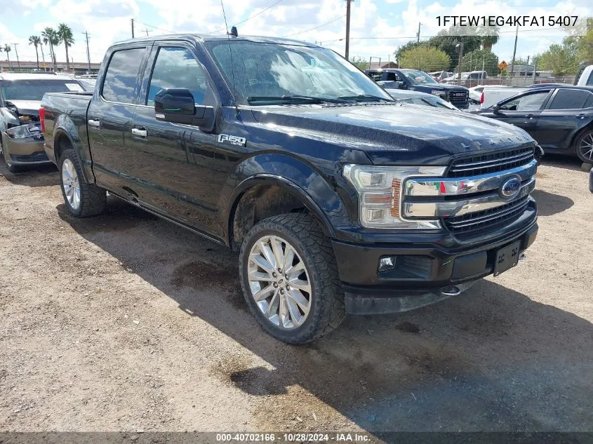 2019 Ford F-150 Limited VIN: 1FTEW1EG4KFA15407 Lot: 40702166