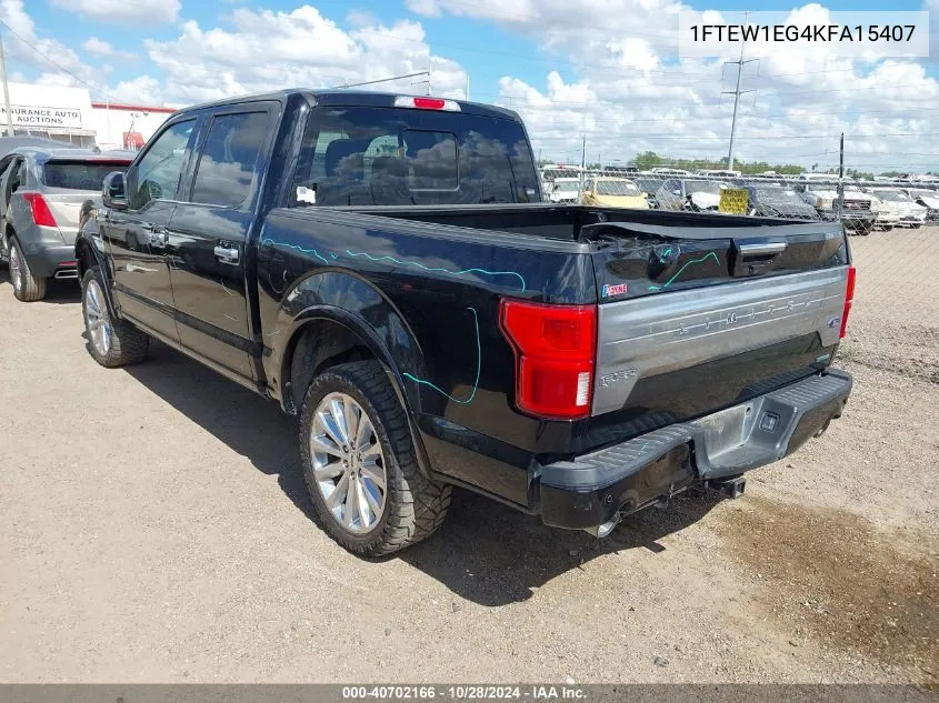 2019 Ford F-150 Limited VIN: 1FTEW1EG4KFA15407 Lot: 40702166