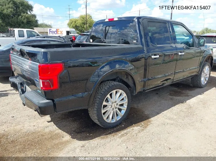 2019 Ford F-150 Limited VIN: 1FTEW1EG4KFA15407 Lot: 40702166