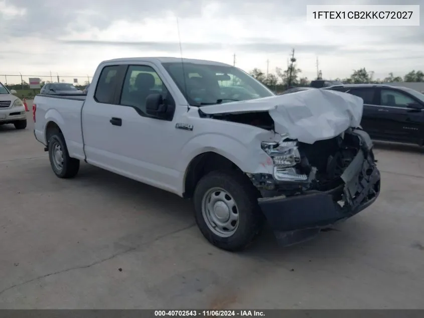 2019 Ford F-150 Xl VIN: 1FTEX1CB2KKC72027 Lot: 40702543