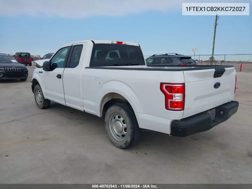 2019 Ford F-150 Xl VIN: 1FTEX1CB2KKC72027 Lot: 40702543