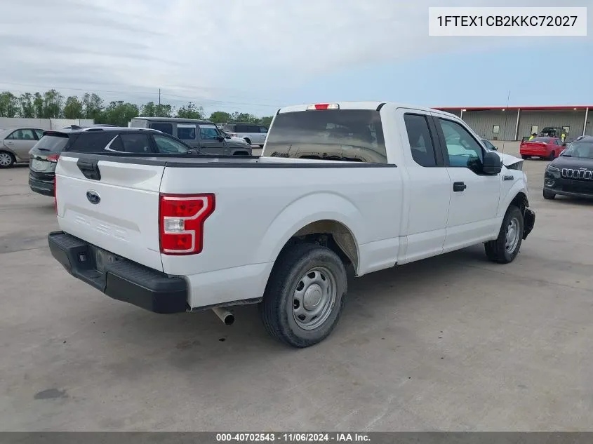 2019 Ford F-150 Xl VIN: 1FTEX1CB2KKC72027 Lot: 40702543