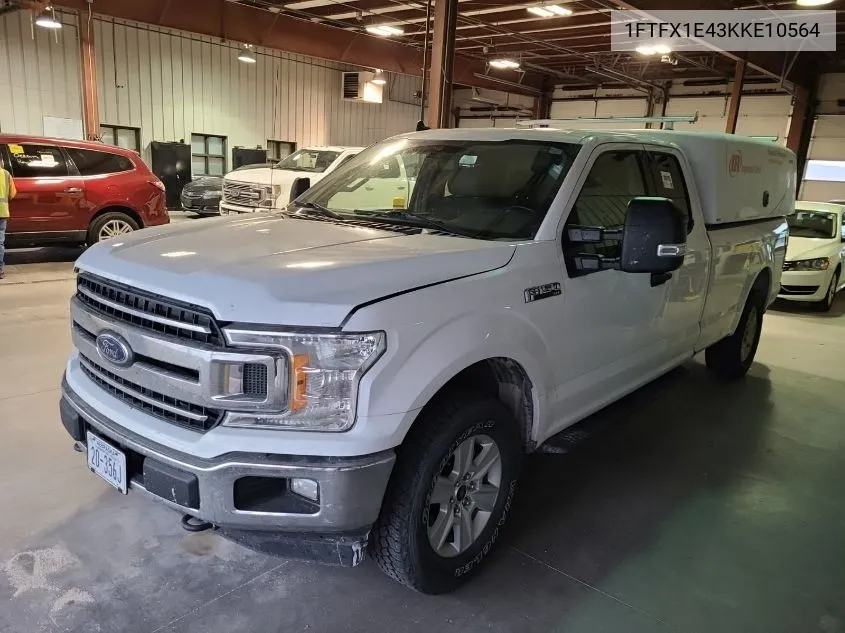 2019 Ford F150 Super Cab VIN: 1FTFX1E43KKE10564 Lot: 40709765