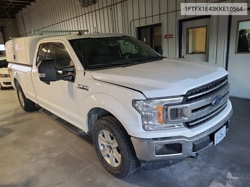 2019 Ford F150 Super Cab VIN: 1FTFX1E43KKE10564 Lot: 40709765