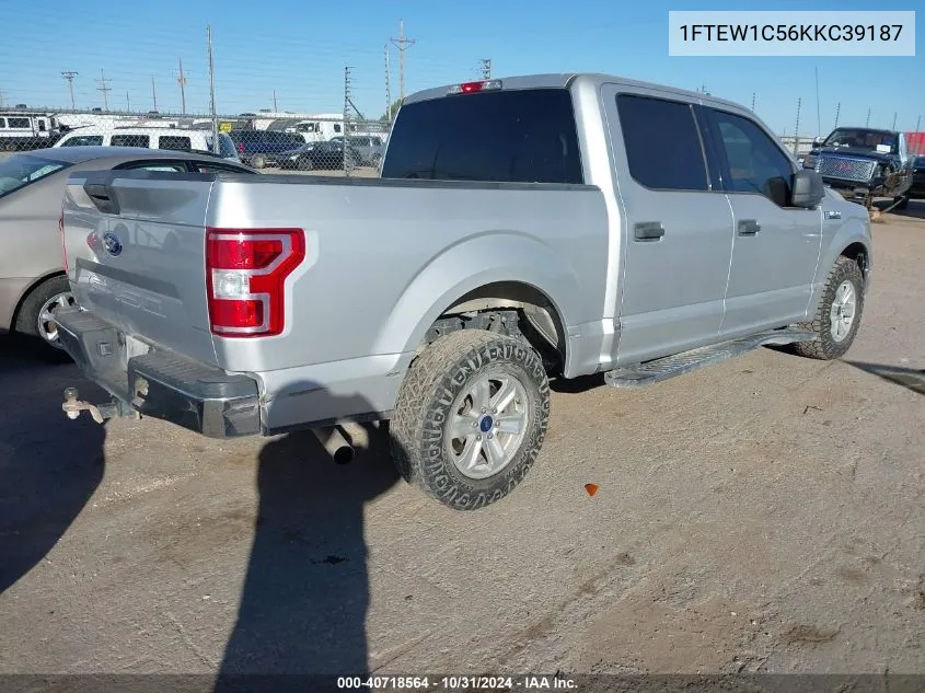 2019 Ford F-150 Xlt VIN: 1FTEW1C56KKC39187 Lot: 40718564