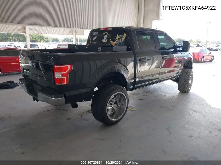 2019 Ford F-150 Xlt VIN: 1FTEW1C5XKFA64922 Lot: 40720654