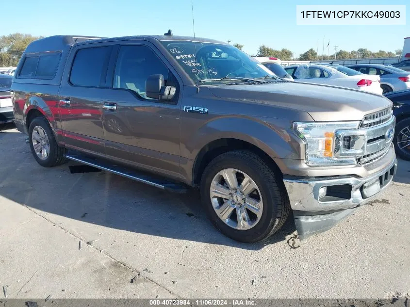 2019 Ford F-150 Xlt VIN: 1FTEW1CP7KKC49003 Lot: 40723984