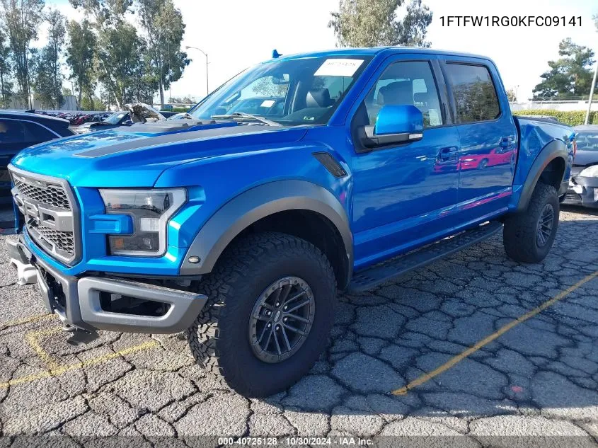 2019 Ford F-150 Raptor VIN: 1FTFW1RG0KFC09141 Lot: 40725128