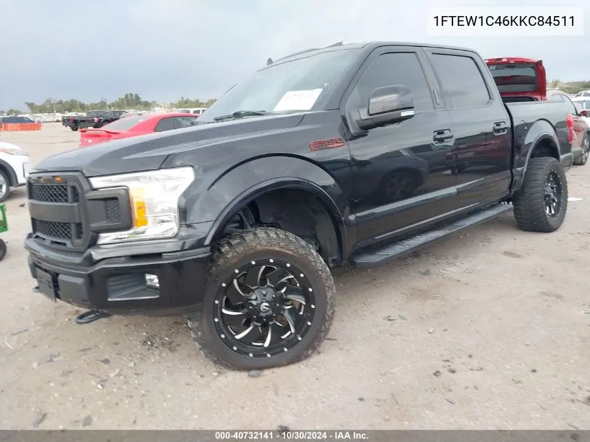 2019 Ford F-150 Lariat VIN: 1FTEW1C46KKC84511 Lot: 40732141