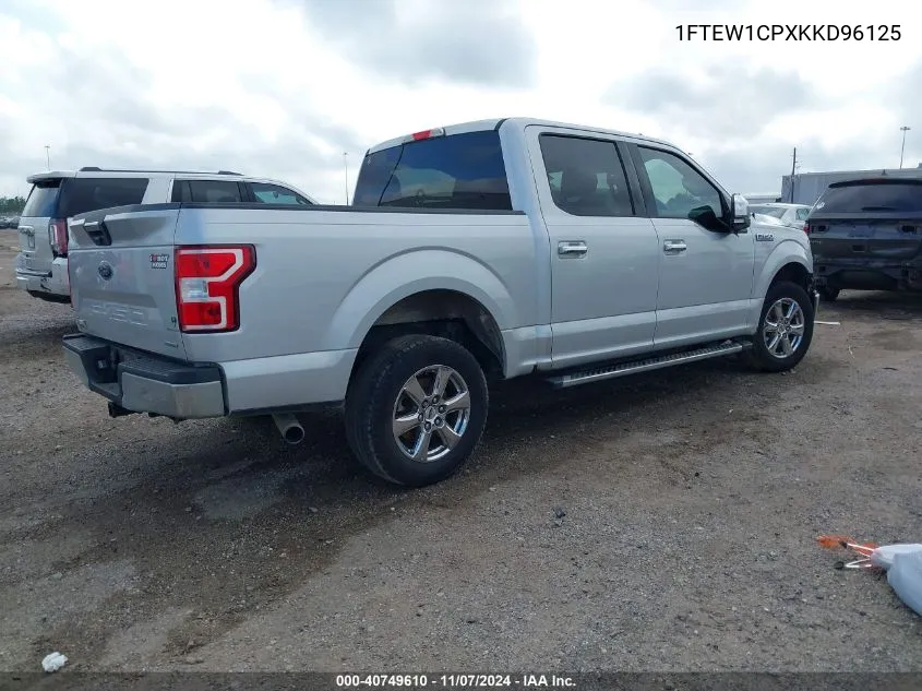 2019 Ford F-150 Xlt VIN: 1FTEW1CPXKKD96125 Lot: 40749610