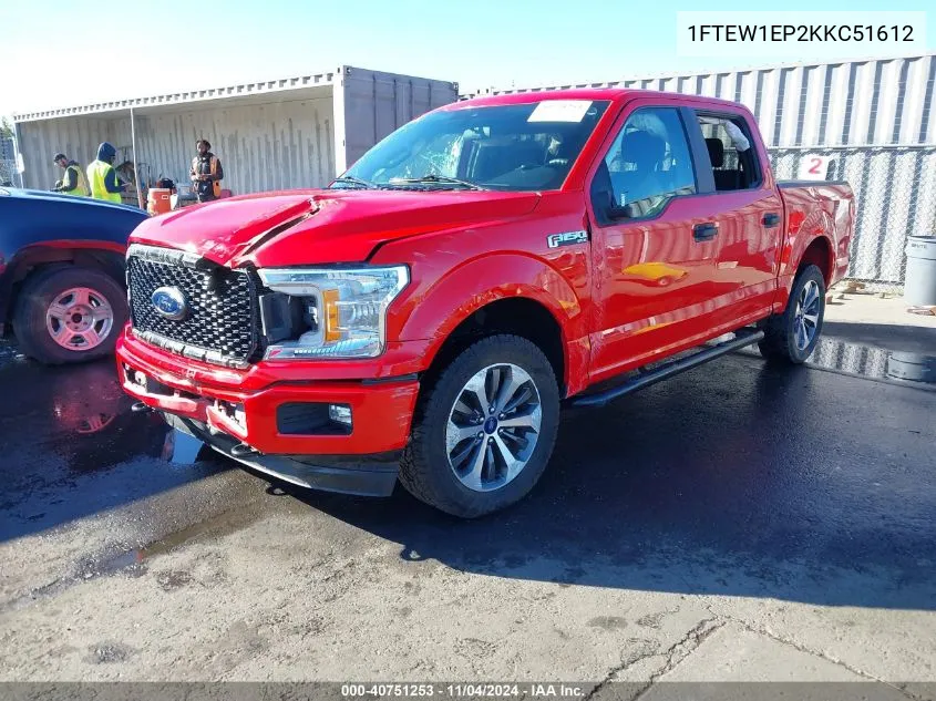 2019 Ford F-150 Xl VIN: 1FTEW1EP2KKC51612 Lot: 40751253