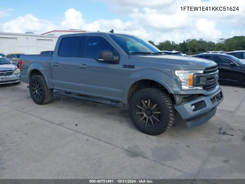 2019 Ford F-150 Xlt VIN: 1FTEW1E41KKC51624 Lot: 40751491