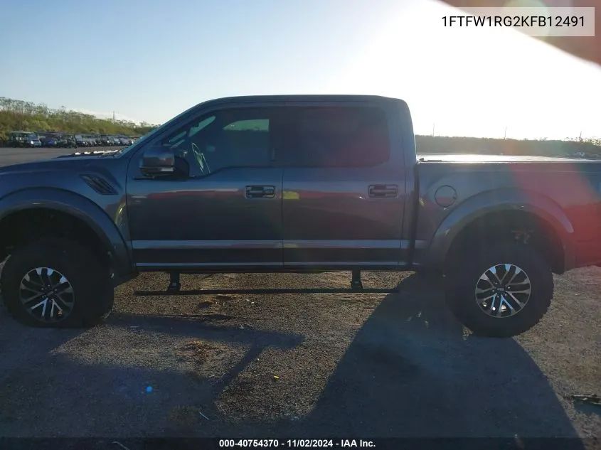 2019 Ford F-150 Raptor VIN: 1FTFW1RG2KFB12491 Lot: 40754370