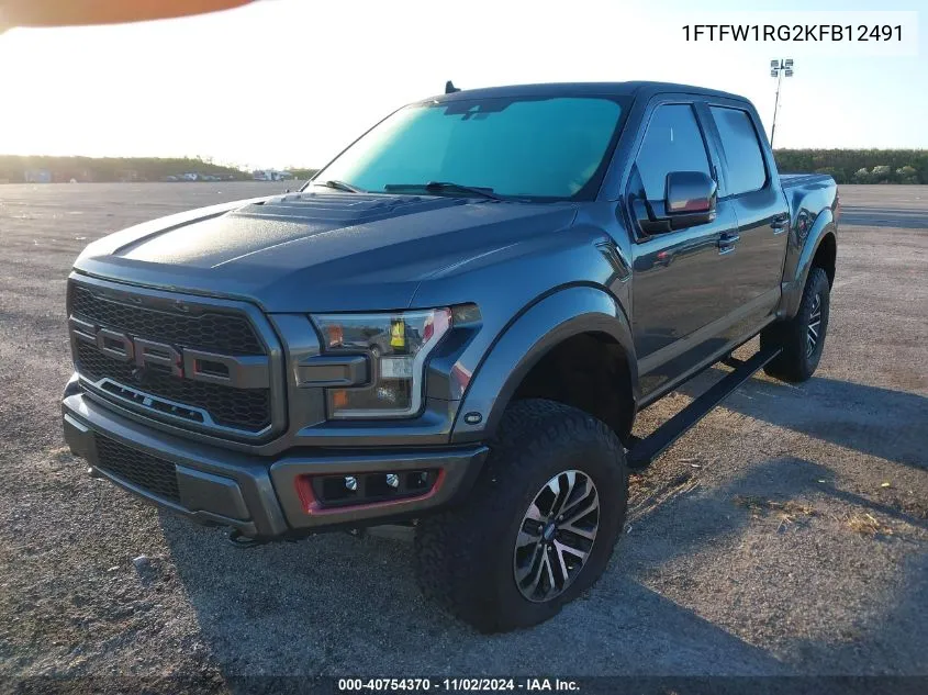 2019 Ford F-150 Raptor VIN: 1FTFW1RG2KFB12491 Lot: 40754370