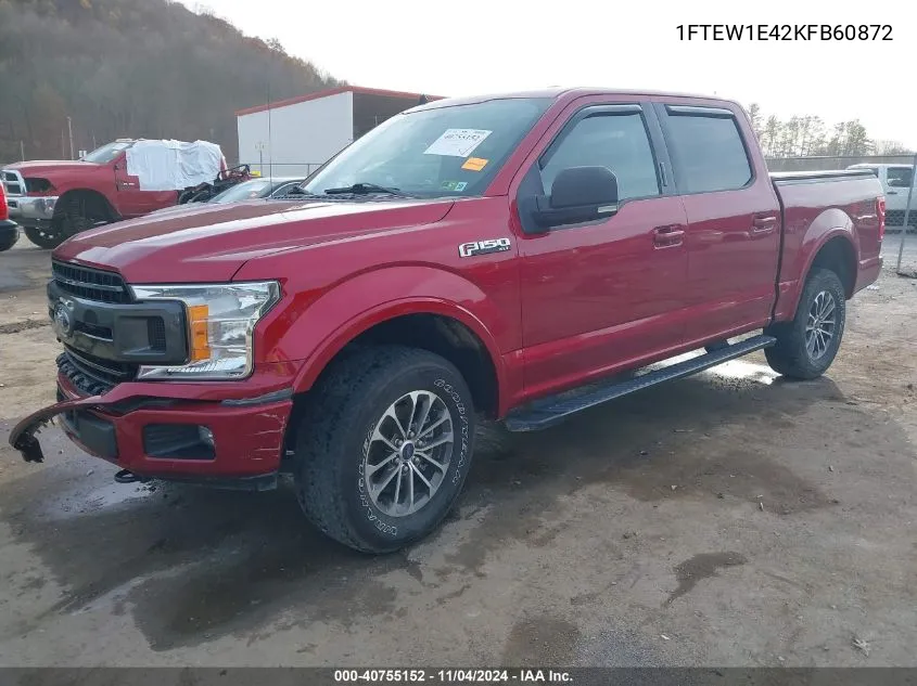 2019 Ford F-150 Xlt VIN: 1FTEW1E42KFB60872 Lot: 40755152