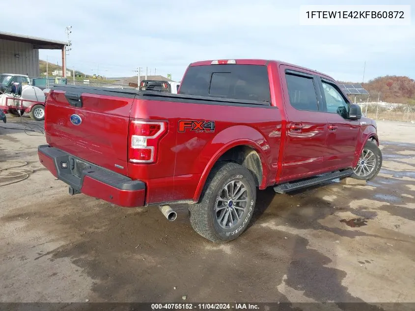 2019 Ford F-150 Xlt VIN: 1FTEW1E42KFB60872 Lot: 40755152