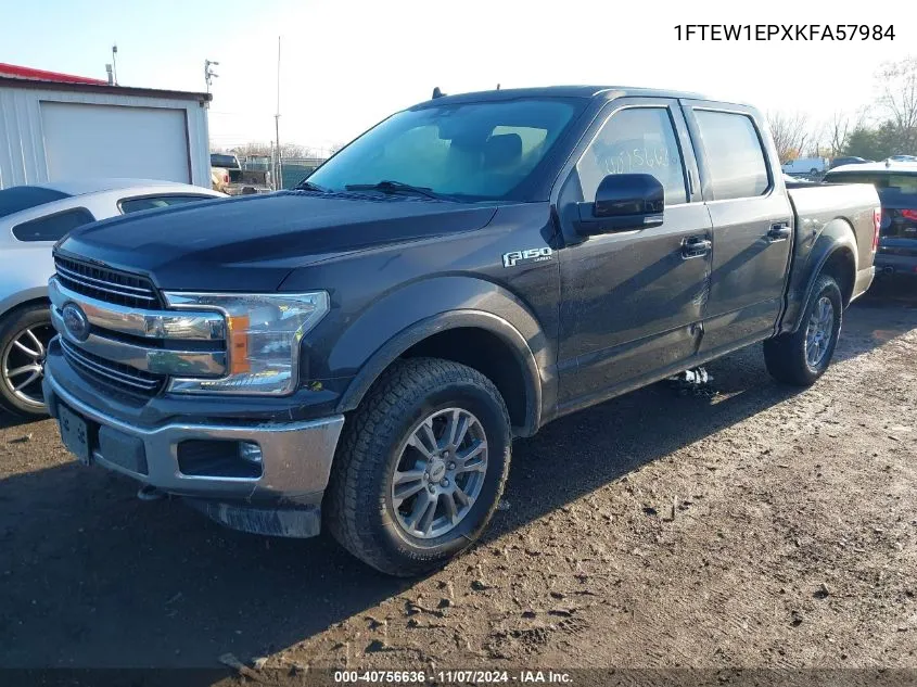 2019 Ford F-150 Lariat VIN: 1FTEW1EPXKFA57984 Lot: 40756636