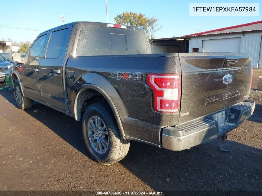 2019 Ford F-150 Lariat VIN: 1FTEW1EPXKFA57984 Lot: 40756636