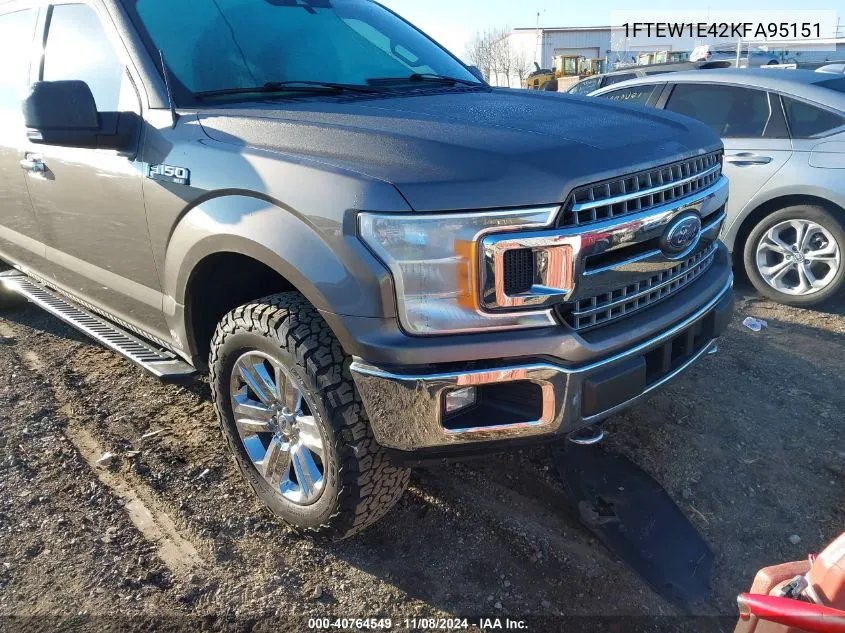 2019 Ford F-150 Xlt VIN: 1FTEW1E42KFA95151 Lot: 40764549