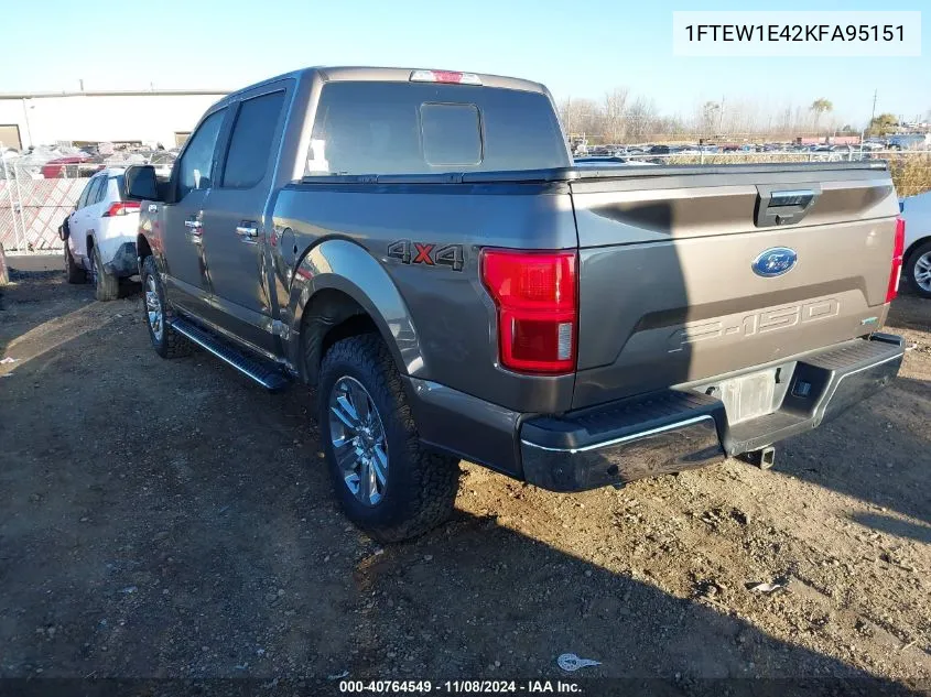 2019 Ford F-150 Xlt VIN: 1FTEW1E42KFA95151 Lot: 40764549