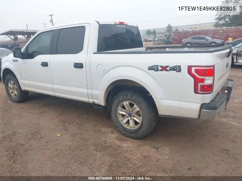 2019 Ford F-150 Xlt VIN: 1FTEW1E49KKE82805 Lot: 40764965