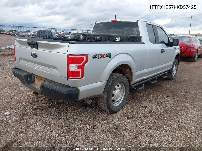 2019 Ford F-150 Lariat/Xl/Xlt VIN: 1FTFX1E57KKD57425 Lot: 40765834