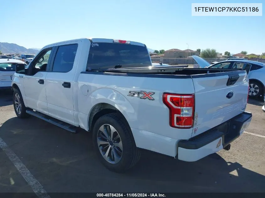 2019 Ford F-150 Xl VIN: 1FTEW1CP7KKC51186 Lot: 40784284