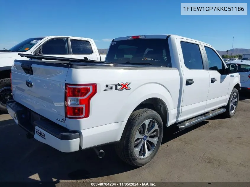 2019 Ford F-150 Xl VIN: 1FTEW1CP7KKC51186 Lot: 40784284