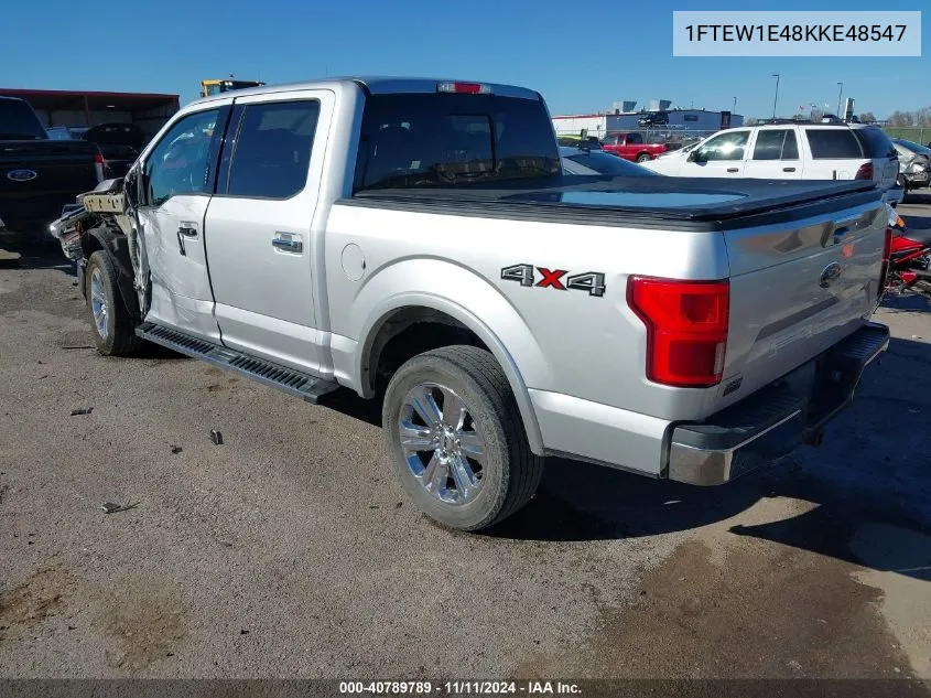 2019 Ford F-150 Lariat VIN: 1FTEW1E48KKE48547 Lot: 40789789