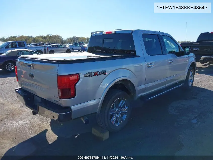 2019 Ford F-150 Lariat VIN: 1FTEW1E48KKE48547 Lot: 40789789