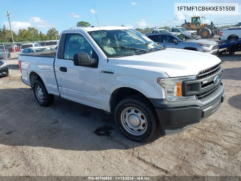 2019 Ford F-150 Xl VIN: 1FTMF1CB6KKE51508 Lot: 40790655