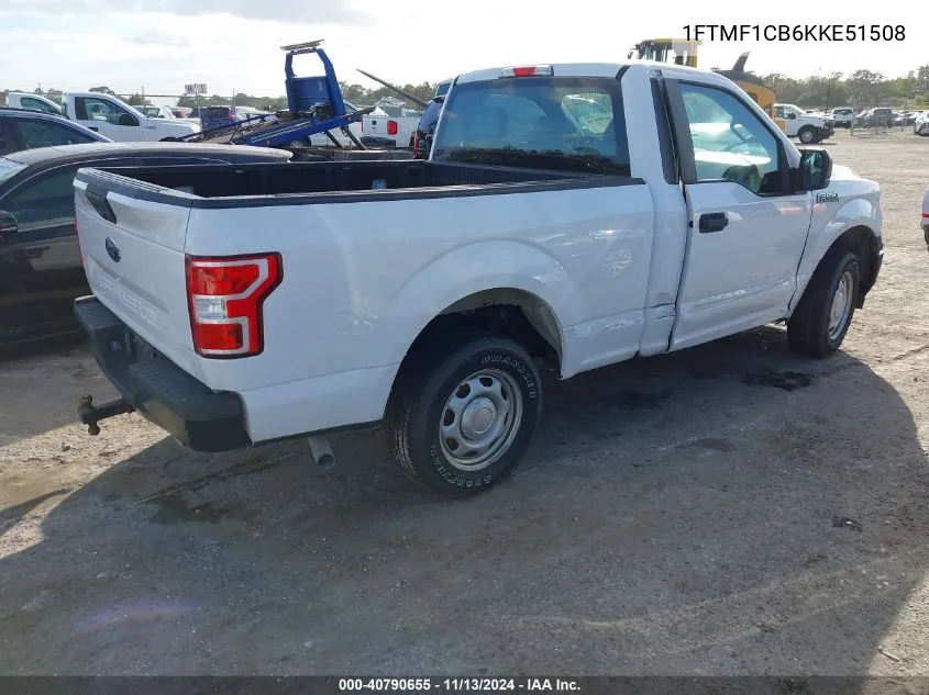 2019 Ford F-150 Xl VIN: 1FTMF1CB6KKE51508 Lot: 40790655