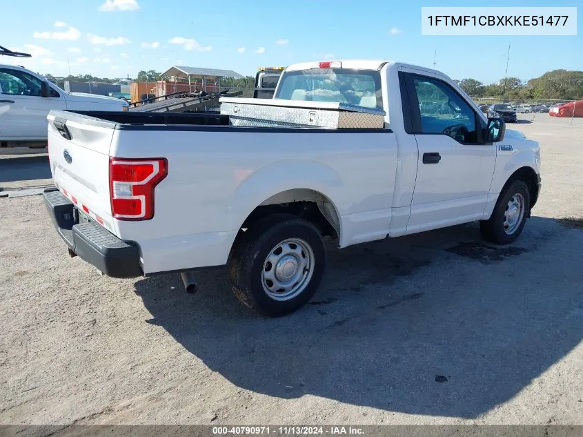 2019 Ford F-150 Xl VIN: 1FTMF1CBXKKE51477 Lot: 40790971