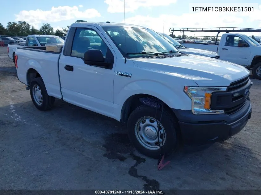 2019 Ford F-150 Xl VIN: 1FTMF1CB3KKE51501 Lot: 40791240