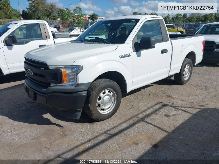 2019 Ford F-150 Xl VIN: 1FTMF1CB1KKD22754 Lot: 40793883