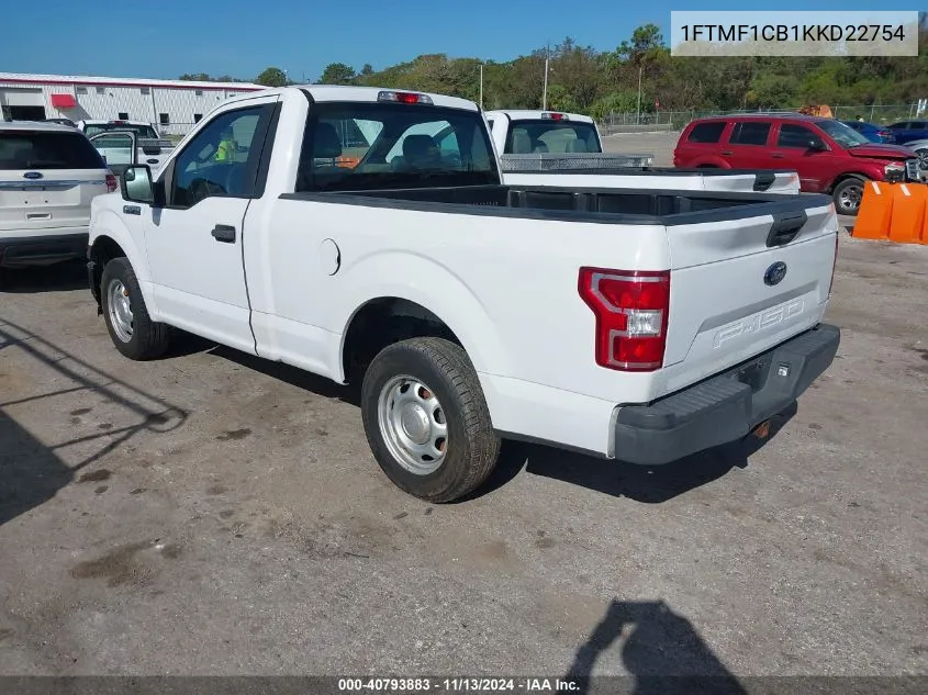 2019 Ford F-150 Xl VIN: 1FTMF1CB1KKD22754 Lot: 40793883